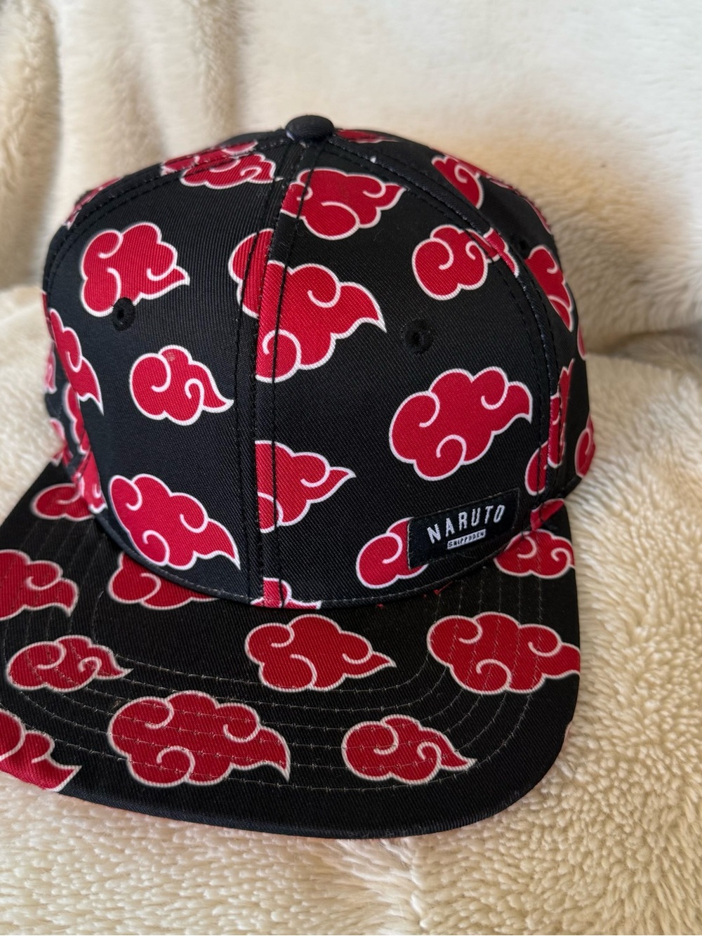 Naruto Black & Red Akatsuki Pattern Snapback Cap